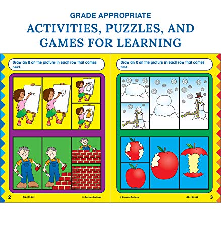 Carson Dellosa Beginning Reading Workbook―Kindergarten Early Reader Phonics Practice With Stickers, Incentive Chart, Puzzles, Coloring Activities (64 pgs) (Home Workbooks)