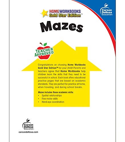 Carson Dellosa | Mazes Activity Workbook | Preschool–1st Grade, 64pgs (Home Workbooks)