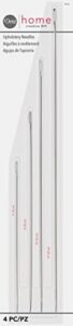 dritz home 9021 long straight upholstery hand needles, size 6, 8, 10 & 12-inch (4-piece)
