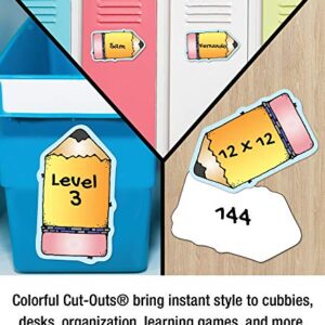 Carson Dellosa Chunky Pencils Cutouts, 36 Pencil Cutouts for Bulletin Board and Classroom Décor, Classroom Cut-Outs for Back to School, Bulletin Board Cutouts, Classroom Cutouts