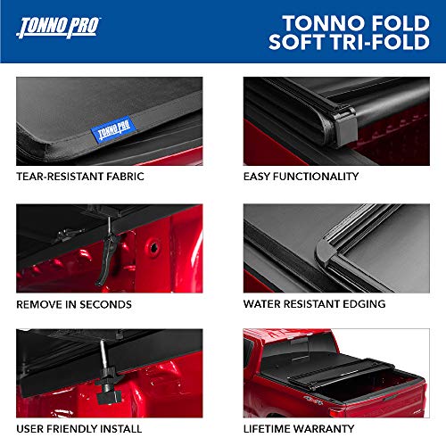 Tonno Pro Tonno Fold, Soft Folding Truck Bed Tonneau Cover | 42-501 | Fits 2005 - 2015 Toyota Tacoma 5' Bed (60.3")