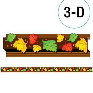 Carson Dellosa – Autumn Leaves Pop-Its Straight Borders, 3D Fall Classroom Décor, 8 Strips
