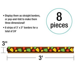 Carson Dellosa – Autumn Leaves Pop-Its Straight Borders, 3D Fall Classroom Décor, 8 Strips