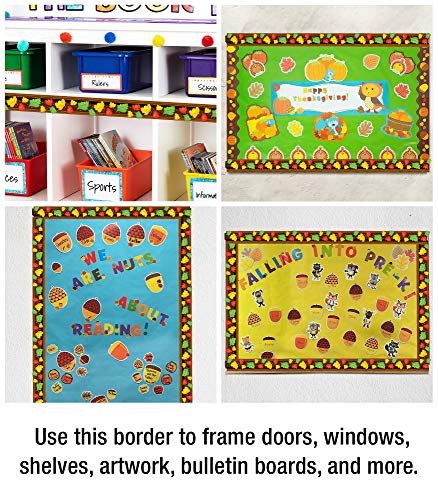 Carson Dellosa – Autumn Leaves Pop-Its Straight Borders, 3D Fall Classroom Décor, 8 Strips