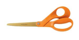 fiskars 12-75817097 8-inch titanium scissors, offset handle grip