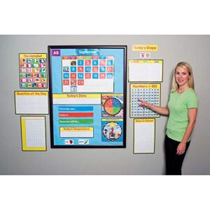 Carson Dellosa Circle Time Learning Center Calendar Bulletin Board Set, Monthly Calendar with Numbers, Holidays, Alphabet, Weather, Seasons, Colors, Shapes, Hundreds Chart, Kindergarten Up (214 pc)