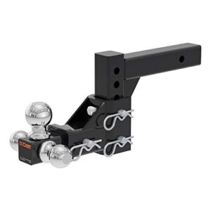 CURT 45799 Adjustable Trailer Hitch Ball Mount, Fits 2-Inch Receiver, 5-3/4-Inch Drop, 1-7/8, 2, 2-5/16-Inch Balls, 10,000 lbs , Black