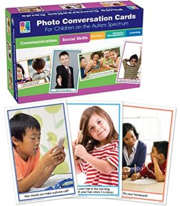 photo conversation cards—social emotional flash cards for children with autism and aspergers, behavioral and communication skills practice, educational games for kindergarten+ (90 pc)