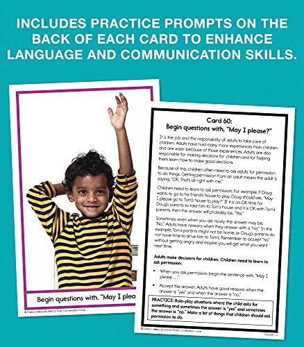 Photo Conversation Cards—Social Emotional Flash Cards For Children With Autism and Aspergers, Behavioral and Communication Skills Practice, Educational Games for Kindergarten+ (90 pc)