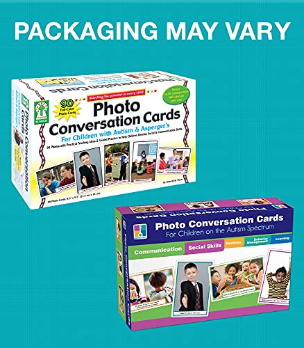 Photo Conversation Cards—Social Emotional Flash Cards For Children With Autism and Aspergers, Behavioral and Communication Skills Practice, Educational Games for Kindergarten+ (90 pc)