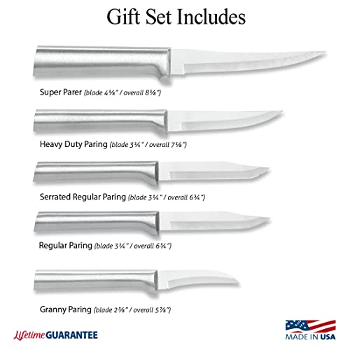 Rada Cutlery Paring Knife Set – 6 Knives with Stainless Steel Blades With Aluminum Handles Made in the USA