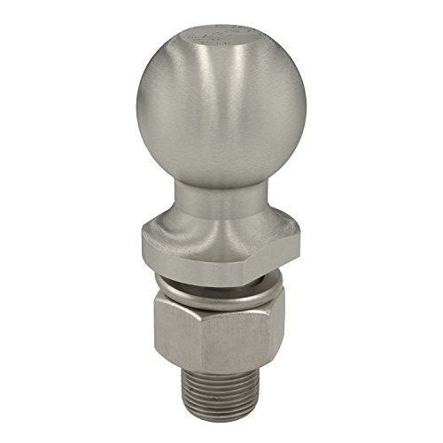 CURT 40053 Stainless Steel Trailer Hitch Ball, 6,000 lbs, 2-Inch Diameter, 1 x 2-1/8-Inch Shank