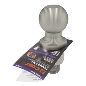 CURT 40053 Stainless Steel Trailer Hitch Ball, 6,000 lbs, 2-Inch Diameter, 1 x 2-1/8-Inch Shank