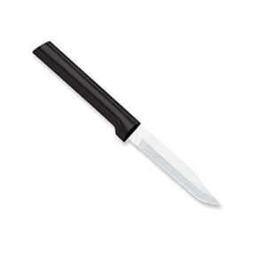 rada cutlery regular serrated paring knife – stainless steel blade with stainless steel resin handle, 6-3/4 inches