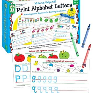 Key Education Publishing Write-On/Wipe-Off Print Alphabet Letters, Literacy Activities, Develop Handwriting and Fine Motor Skills, Teaches The Alphabet and Letter Sounds Ages 5+ (21 pc)