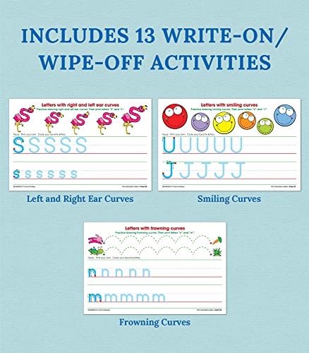 Key Education Publishing Write-On/Wipe-Off Print Alphabet Letters, Literacy Activities, Develop Handwriting and Fine Motor Skills, Teaches The Alphabet and Letter Sounds Ages 5+ (21 pc)