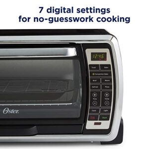 Oster Toaster Oven | Digital Convection Oven, Large 6-Slice Capacity, Black/Polished Stainless