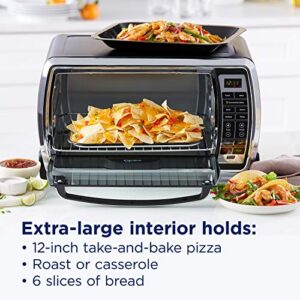 Oster Toaster Oven | Digital Convection Oven, Large 6-Slice Capacity, Black/Polished Stainless