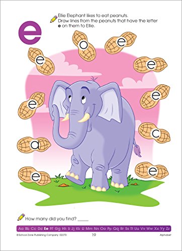 School Zone - Alphabet Workbook - 64 Pages, Ages 3 to 5, Preschool, ABC's, Letters, Tracing, Alphabetical Order, and More (School Zone Get Ready!™ Book Series)