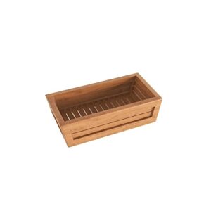 aquateak the original moa teak bathroom guest towel & amenities tray