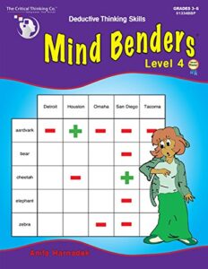 mind benders level 4 workbook – deductive thinking skills puzzles (grades 3-6)