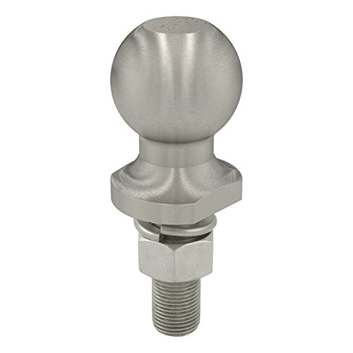 CURT 40050 Stainless Steel Trailer Hitch Ball, 2,000 lbs, 1-7/8-Inch Diameter, 3/4 x 2-1/8-Inch Shank