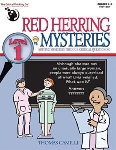 red herring mysteries level 1 workbook – solving mysteries through critical questioning (grades 4-6)