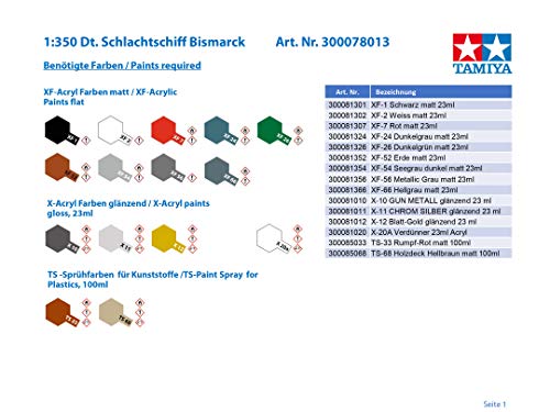 Tamiya 78013 1/350 German Battleship Bismarck Plastic Model Boat Kit