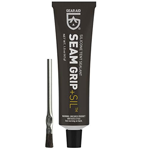 GEAR AID Seam Grip SIL Silicone Sealant for Silnylon Tents and Tarps, Clear, 1.5 oz (10440)