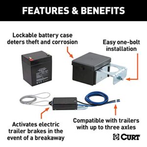 CURT 52026 Soft-Trac 2 Trailer Breakaway Switch Kit System with Battery , black