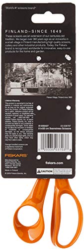 Fiskars 01-005437 Heritage Seamstress Scissors, 8 Inch, Orange , White