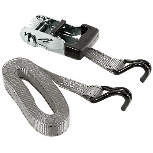 HAMPTON PROD Keeper – 1” x 12' High Tension Ratchet Tie-Down with Double J-Hooks, 4 Pack - 1,000 lbs. Working Load Limit and 3,000 lbs. Break Strength