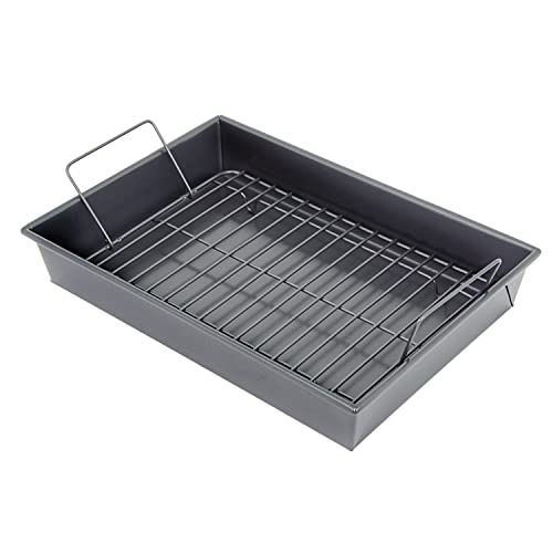 Chicago Metallic Professional Roast Pan with Non-Stick Rack, 13-Inch-by-9-Inch, Gray