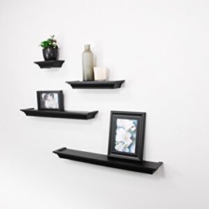 Kiera Grace Classic Multi Length Shelves, Black, Set of 4