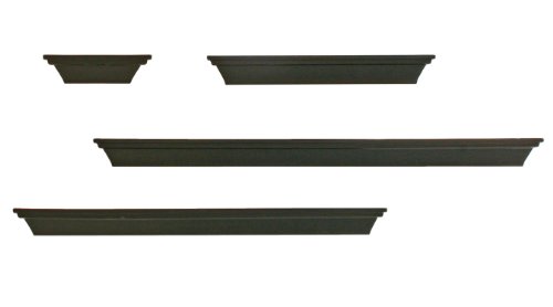 Kiera Grace Classic Multi Length Shelves, Black, Set of 4