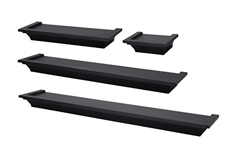 Kiera Grace Classic Multi Length Shelves, Black, Set of 4