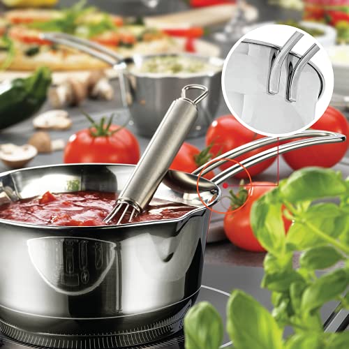 Küchenprofi Stainless Steel Saucepan with Clad Bottom, 34-Ounce