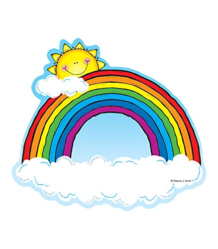 Carson Dellosa Rainbow Cutouts, 36 Sunny Rainbow Cutouts for Bulletin Board, Spring Décor & Classroom Décor, St Patricks Day Classroom Cut-outs, Cutouts for Classroom Spring Bulletin Board Decorations