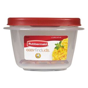 Rubbermaid 2 Cup Easy Find Red Lid Container