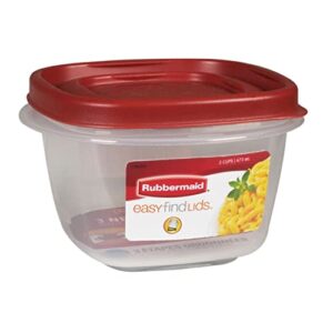 Rubbermaid 2 Cup Easy Find Red Lid Container