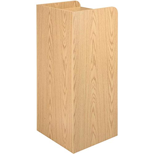 Global Industrial Wooden Waste Receptacle with Tray Top, 36 Gallon, Oak