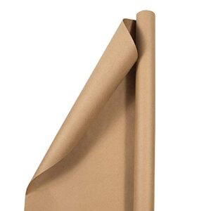jam paper gift wrap – kraft wrapping paper – 37.5 sq ft – brown kraft paper – roll sold individually