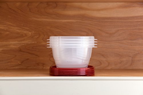 Rubbermaid Red TakeAlongs 5.2-Cup Deep Squares Food Storage Containers, 4-Pack, Chili (4 Pack)