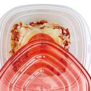 Rubbermaid Red TakeAlongs 5.2-Cup Deep Squares Food Storage Containers, 4-Pack, Chili (4 Pack)