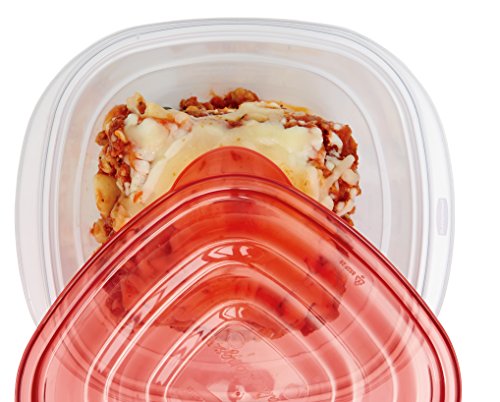 Rubbermaid Red TakeAlongs 5.2-Cup Deep Squares Food Storage Containers, 4-Pack, Chili (4 Pack)