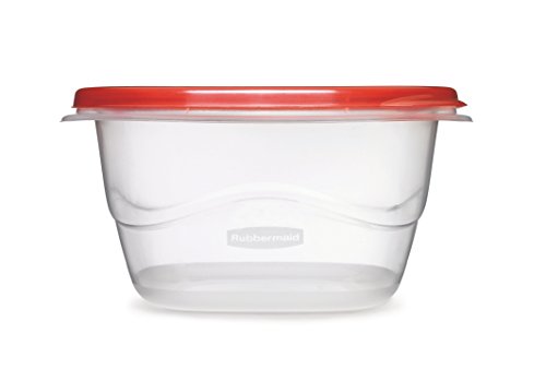 Rubbermaid Red TakeAlongs 5.2-Cup Deep Squares Food Storage Containers, 4-Pack, Chili (4 Pack)