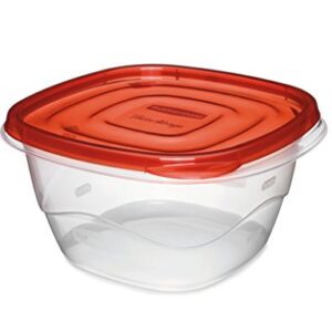 Rubbermaid Red TakeAlongs 5.2-Cup Deep Squares Food Storage Containers, 4-Pack, Chili (4 Pack)