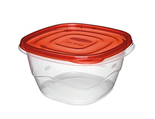 Rubbermaid Red TakeAlongs 5.2-Cup Deep Squares Food Storage Containers, 4-Pack, Chili (4 Pack)