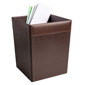 dacasso chocolate brown leather waste basket