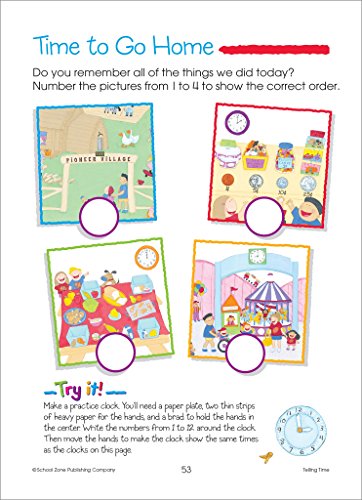 School Zone - Kindergarten Super Scholar Workbook - 128 Pages, Ages 5 to 6, Shapes, Colors, Beginning Sounds, Identifying Patterns, and More